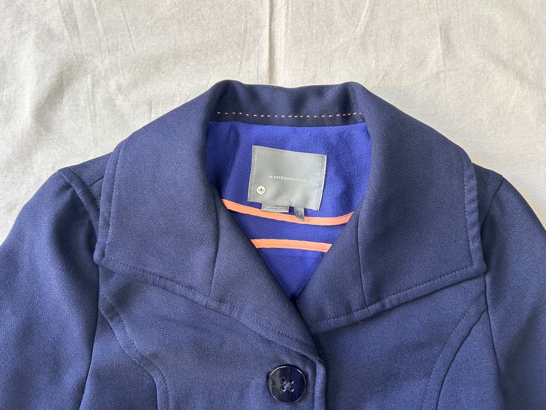 네이비 배색 저지 아우터 코트 상품이미지2