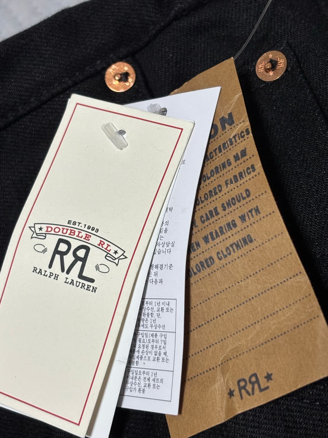 더블알엘 [빈티지 파이브 포켓] 블랙온블랙 30/30 상품이미지3