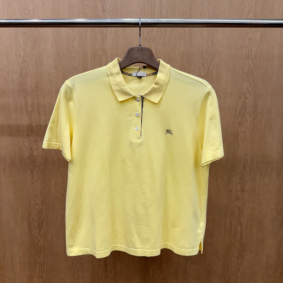 버버리 버버리스 반팔 PK 티셔츠 노바 체크 디테일 슬림핏 옐로우 상품이미지2