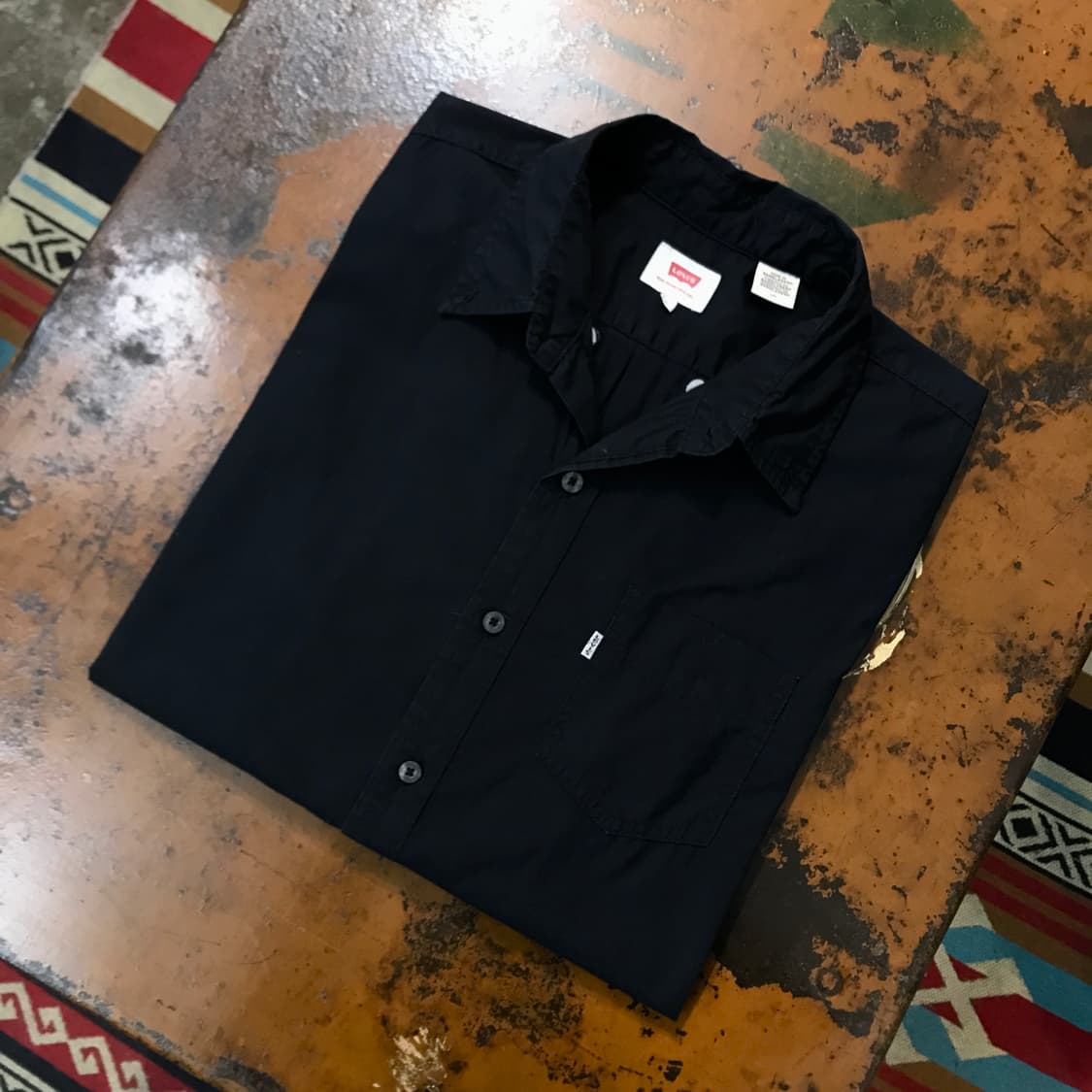리바이스 원포켓 블랙 코튼 셔츠 남성 105 사이즈  상품이미지1