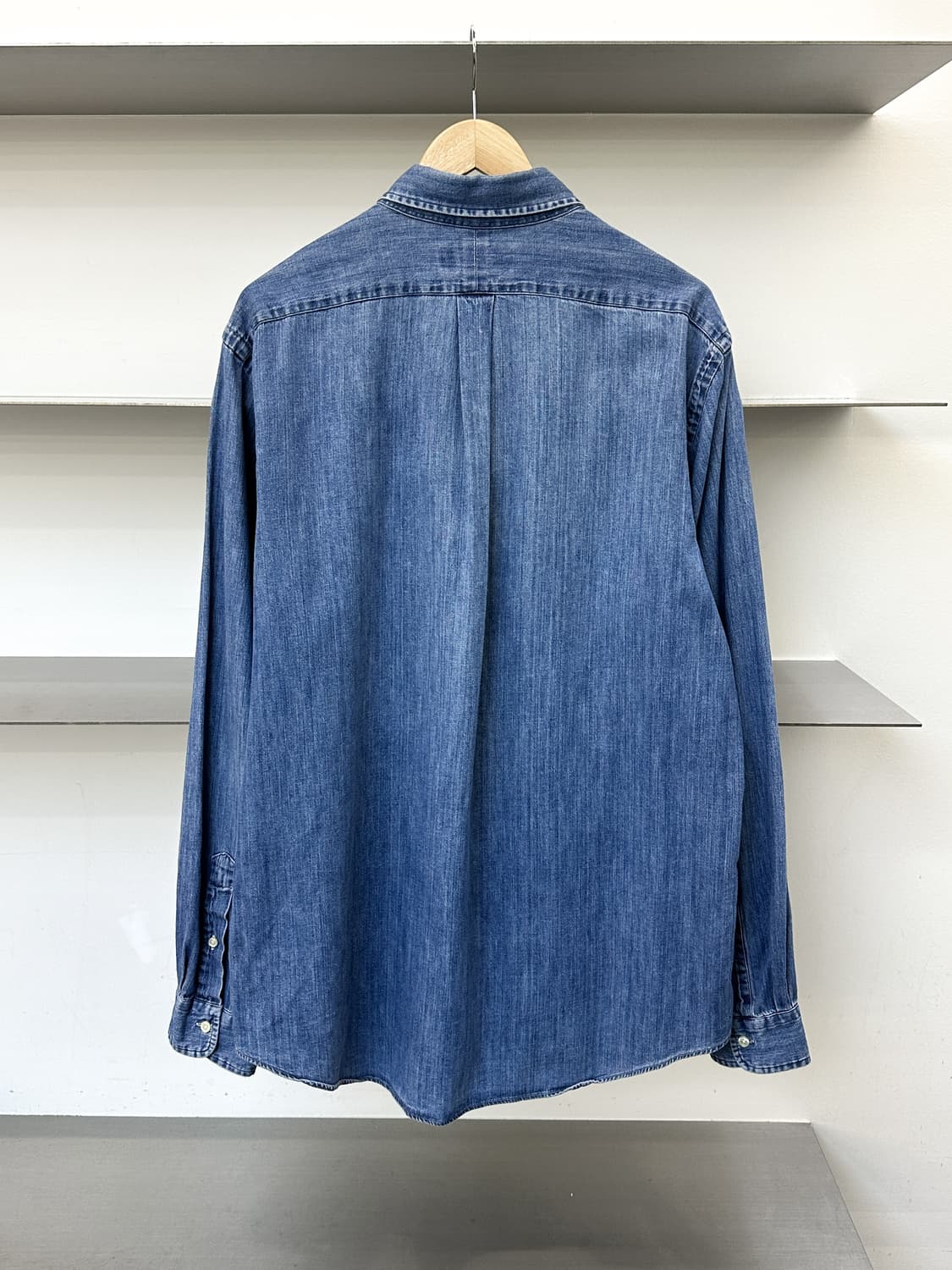 폴로랄프로렌 베이직 포니 오버사이즈 데님 셔츠 상품이미지3