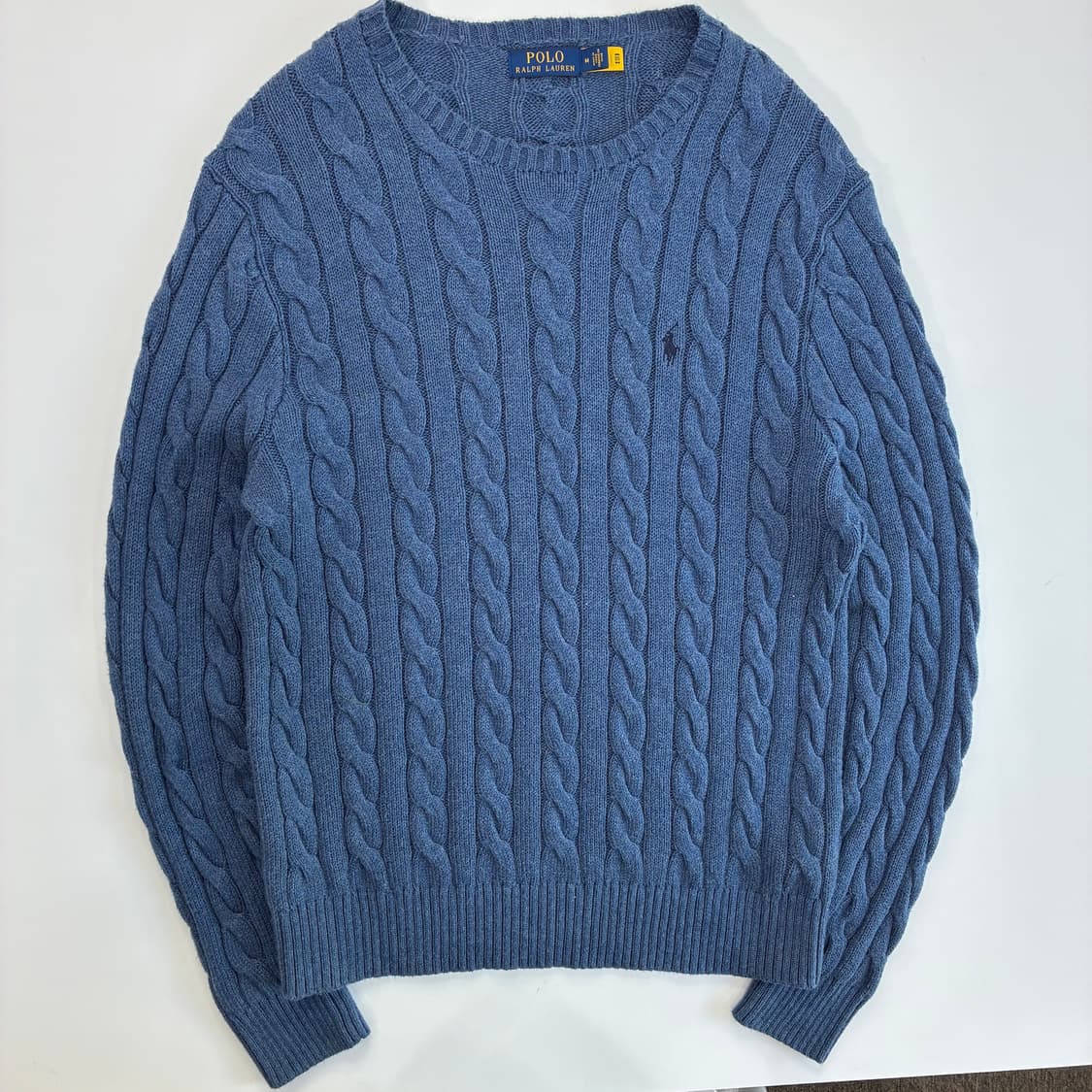 Polo 폴로랄프로렌 신형 라밴더 소라 케이블 라운드 니트 상품이미지1