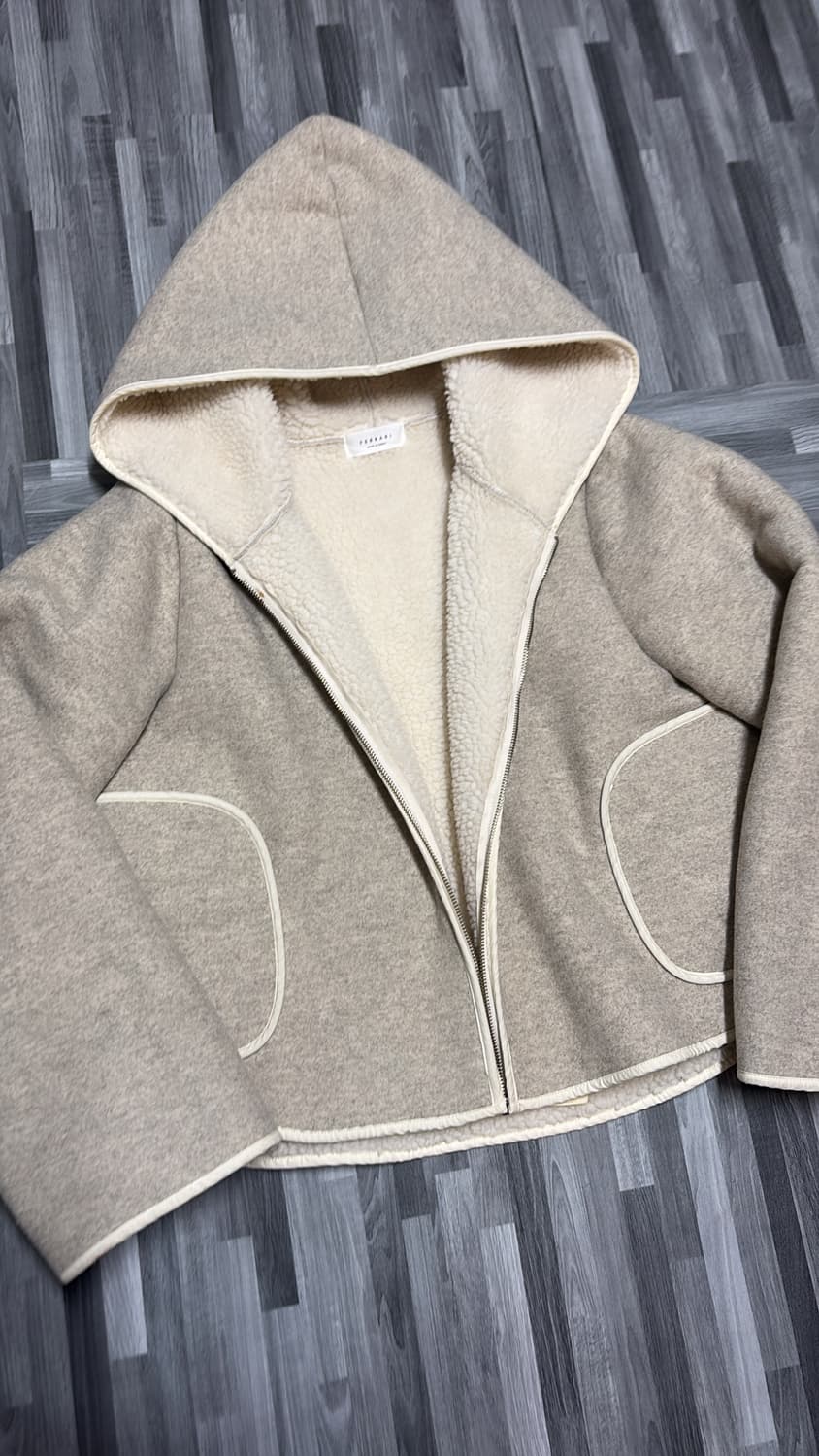 양털 덤블 후드 집업 자켓 상품이미지2