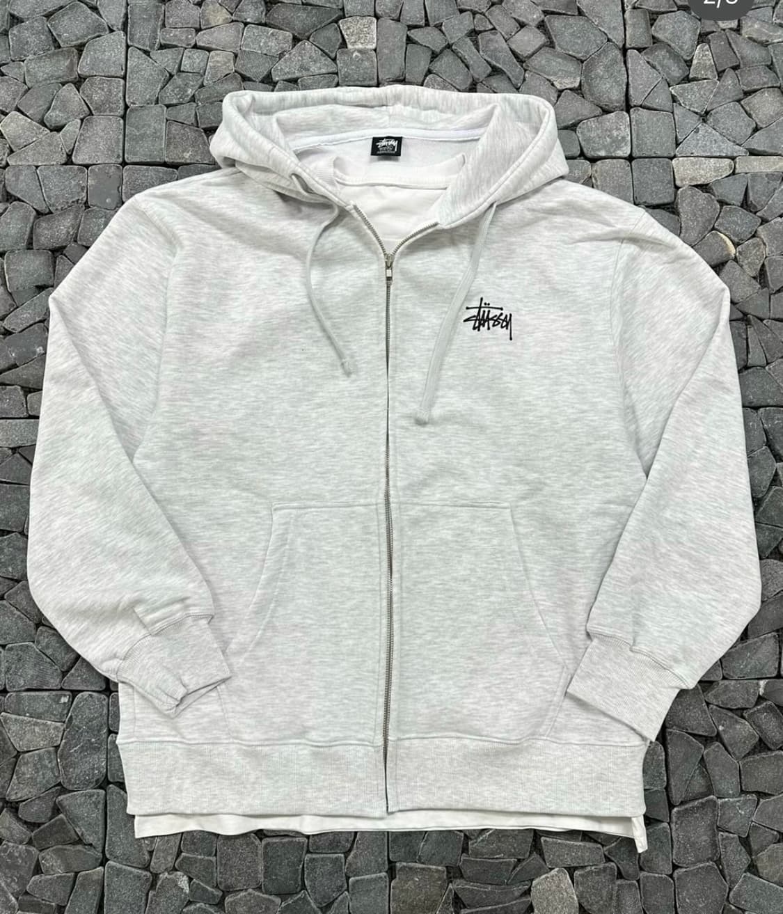 스투시 백염 후드집업 M / L 상품이미지2