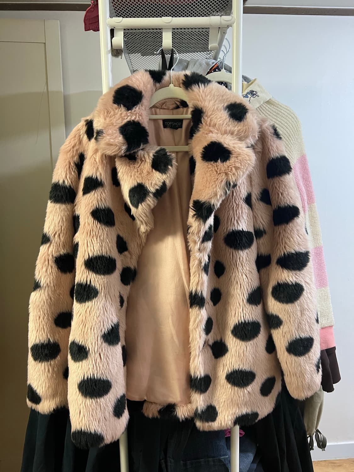 도트 퍼 자켓 코트 상품이미지1