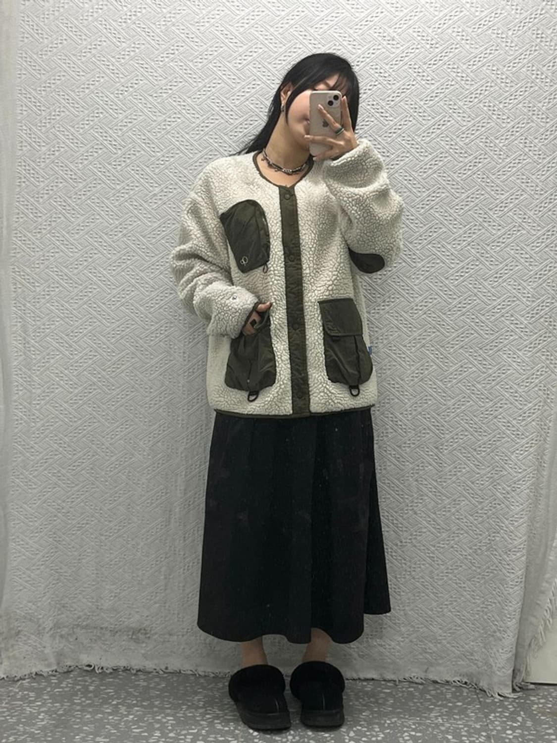 오션퍼시픽 올리브 카키 덤블 포켓 양털 플리스 자켓 M C06476 상품이미지2