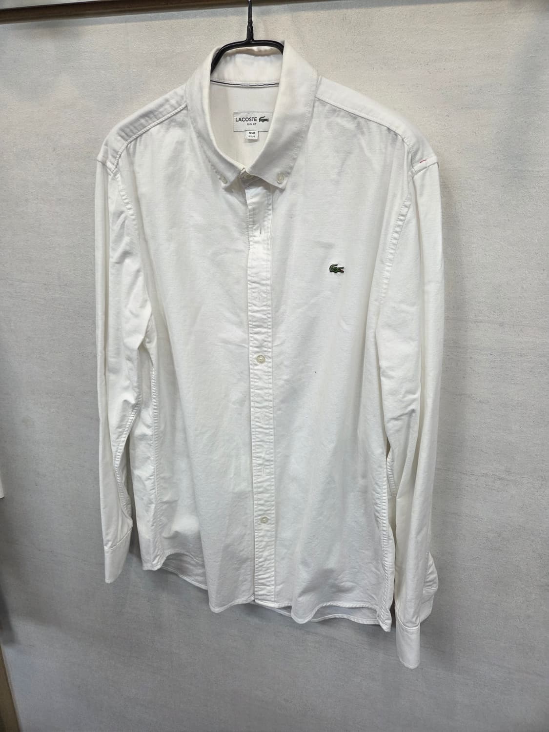 라코스테 슬림핏 셔츠 긴팔 M L 화이트 상품이미지5