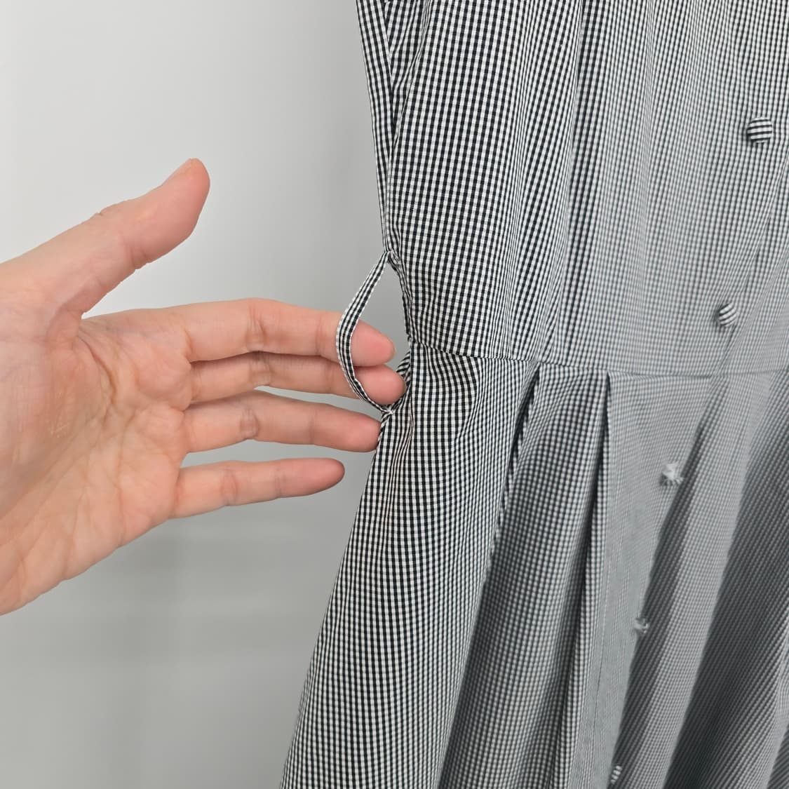 일본 빈티지 체크 플라워 레이스 롱 원피스  상품이미지6