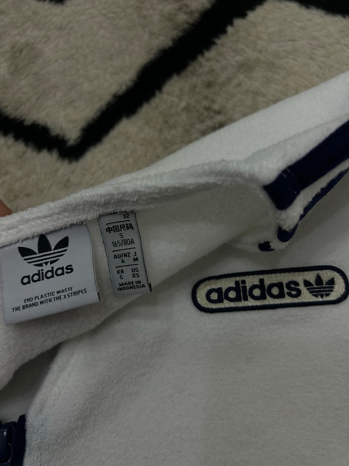 [S]아디다스 크롭 가디건/테리재질/화이트 상품이미지6