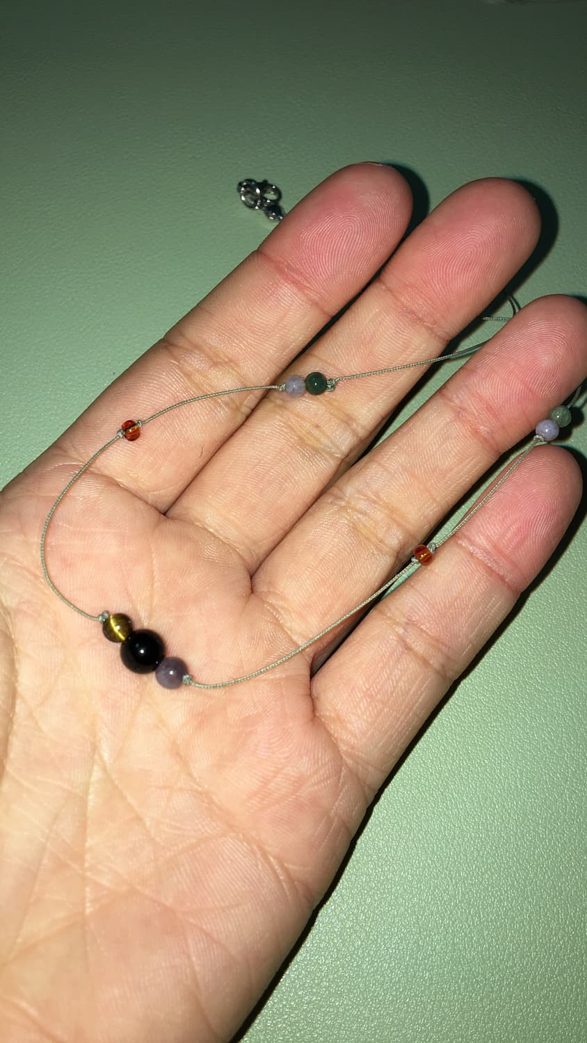 원석 비즈 끈목걸이 상품이미지3