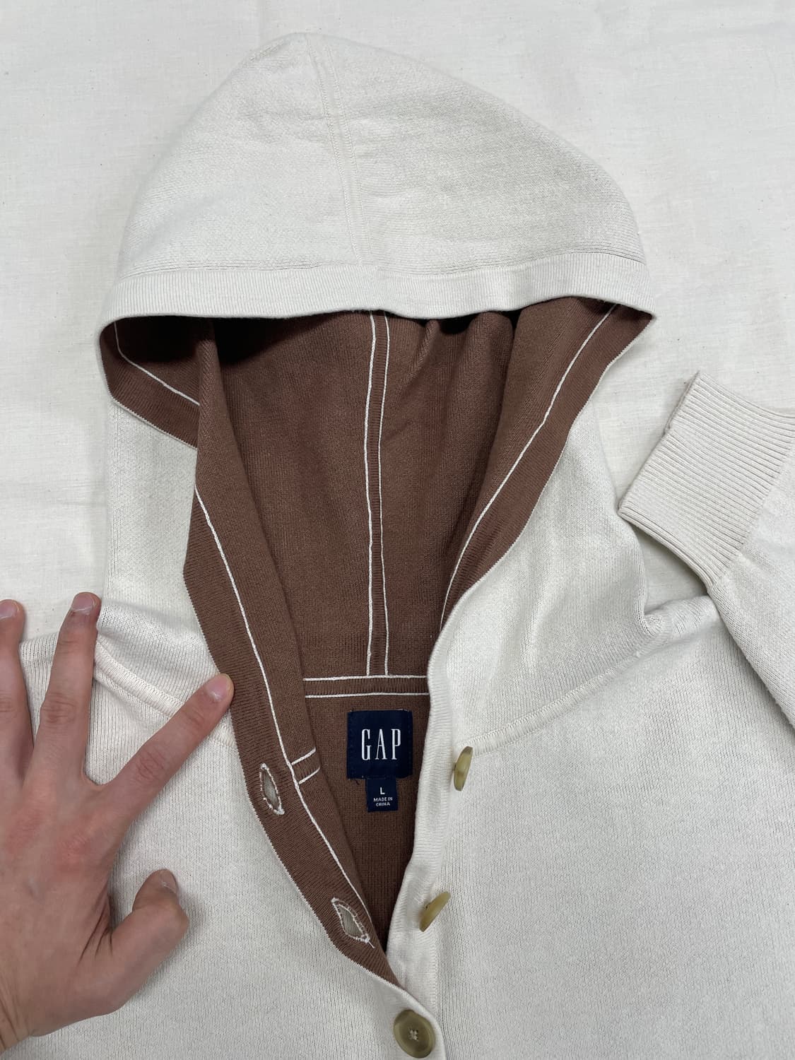 [L] 갭 버튼 코튼 후드 티셔츠  상품이미지2