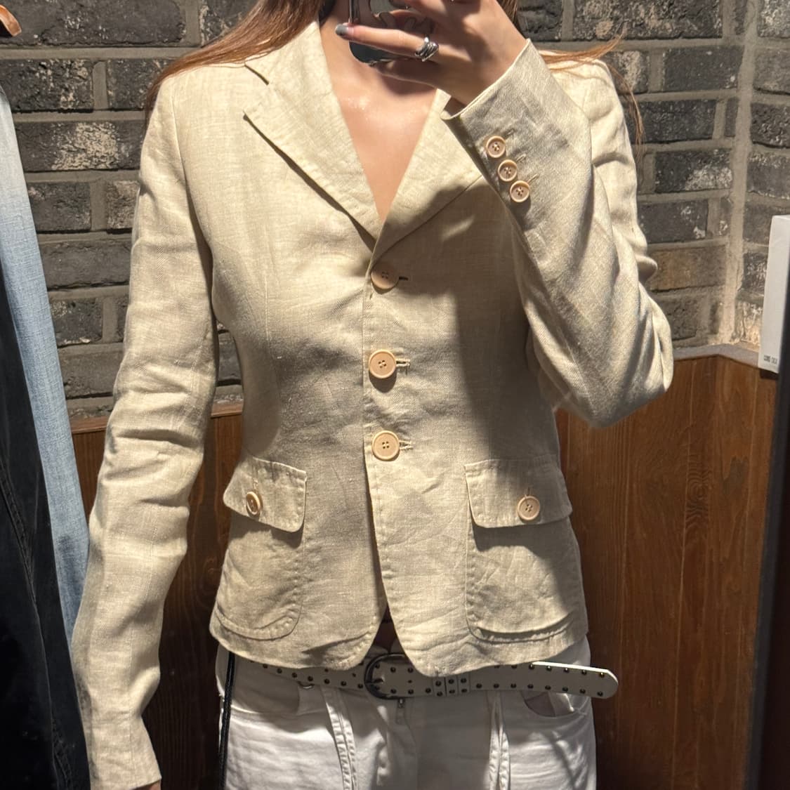 S) 막스마라 아이보리 린넨 자켓 상품이미지8