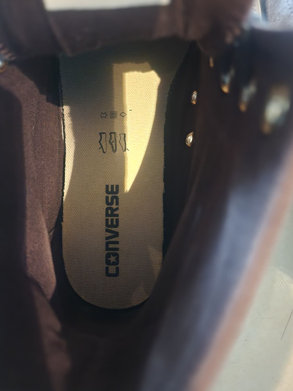 CONVERSE 컨버스 하이 브라운 레더 스니커즈 팜 275 운동화 슈즈 상품이미지7