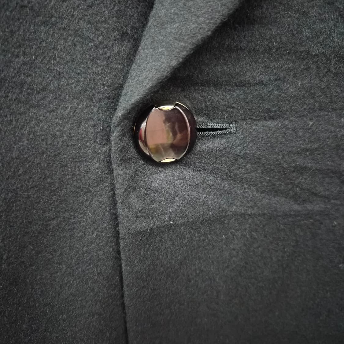 캐시미어 100%  블랙 더블 버튼 코트 남녀공용 M 상품이미지3