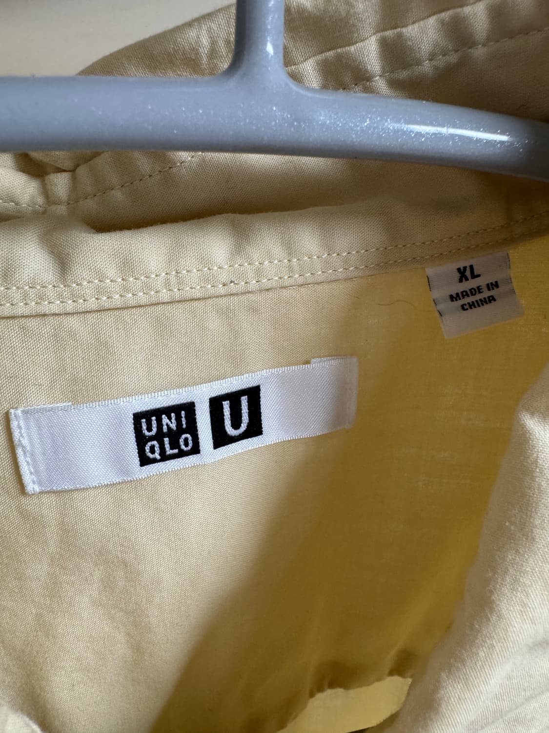 [XL] 유니클로 U 오버사이즈 셔츠 (크림/라이트 옐로우) 상품이미지7