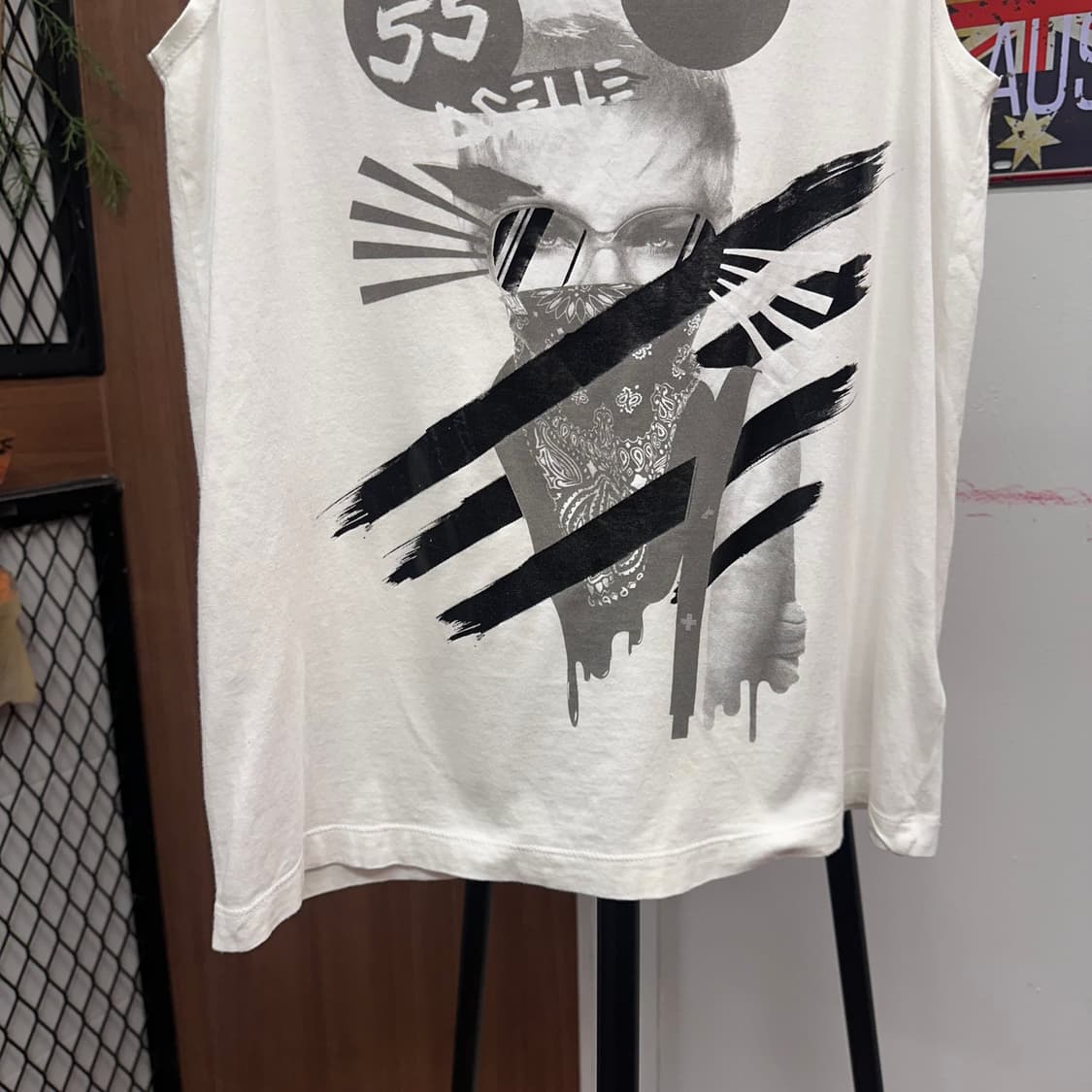 DIESEL 55, White Print Sleeveless Top  상품이미지4