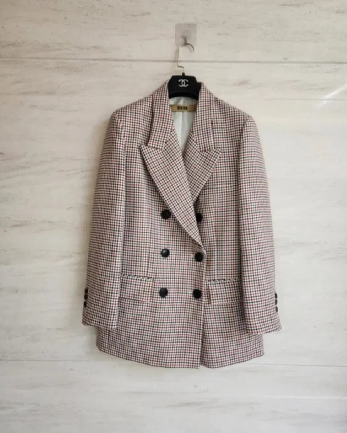 시스템 파리컬렉션 세미오버핏 체크자켓 55사이즈 상품이미지2