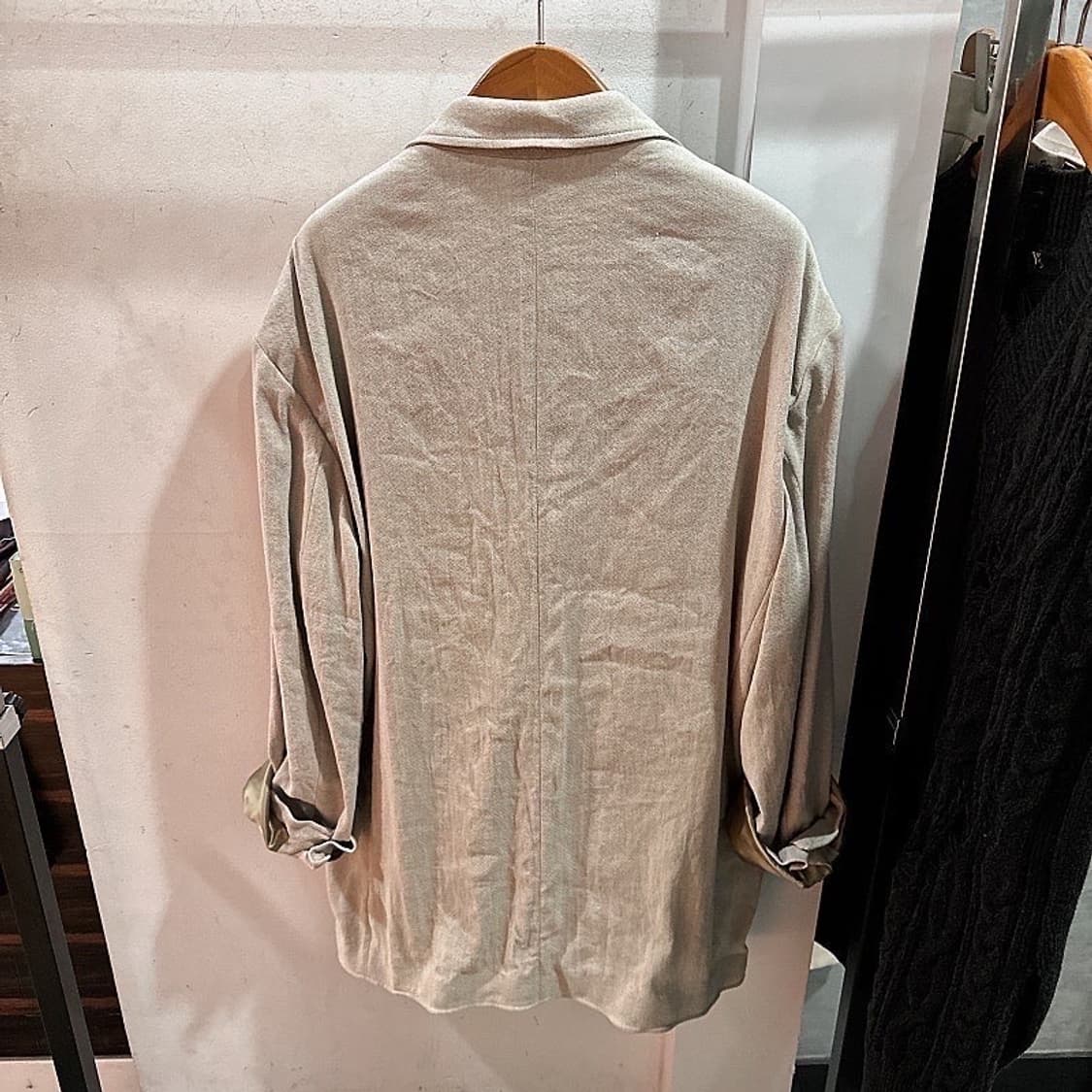 (정품/새상품) 아크네 스튜디오 여성 라이트샌드 면마 혼방 자켓 상품이미지4