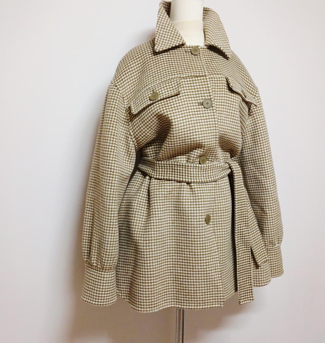 산드로 sandro 하운드투스 체크  벨트 자켓 상품이미지6