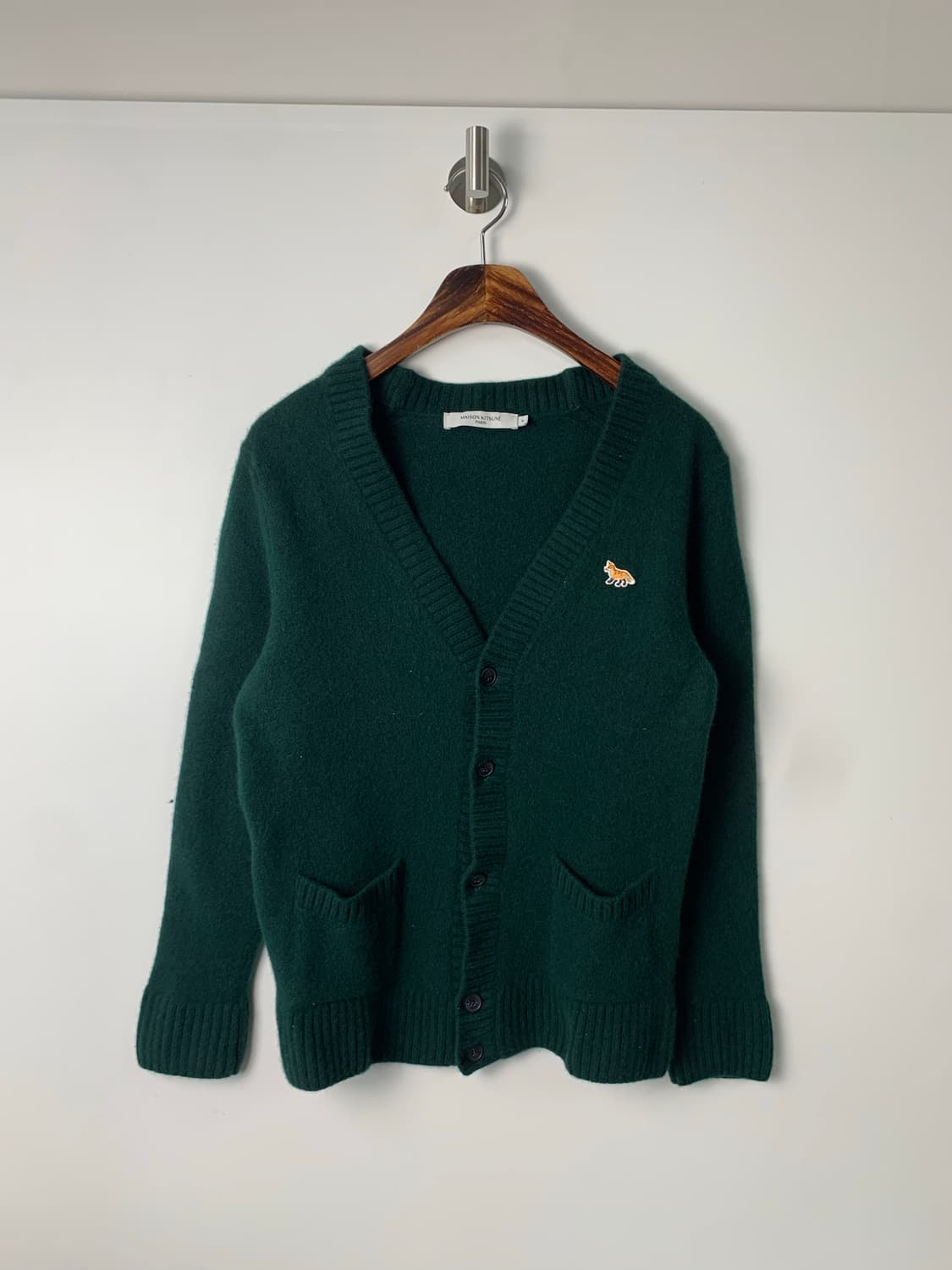메종키츠네 자수로고 그린 니트 가디건 상품이미지2