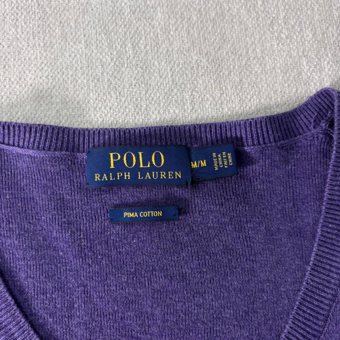 100 폴로 랄프로렌 피마코튼 퍼블 브이넥 니트  상품이미지3