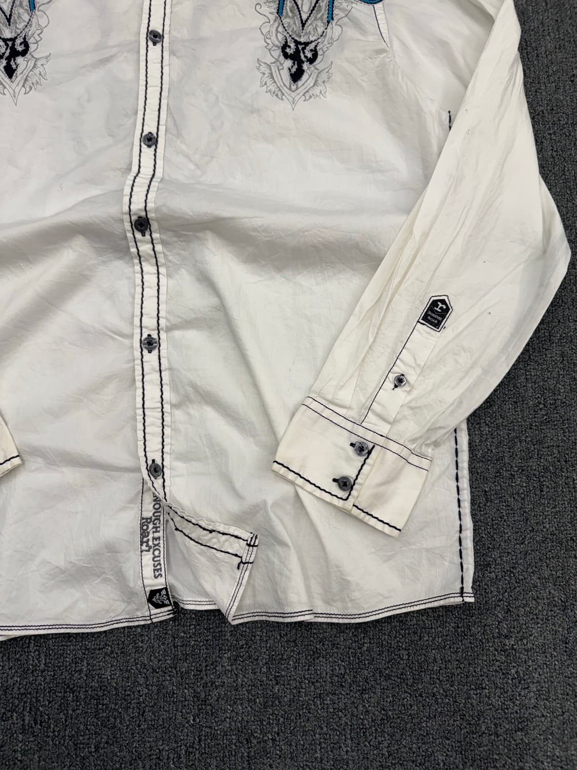 2XL)Roar 빈티지 자수 프리팅 긴팔셔츠 상품이미지4