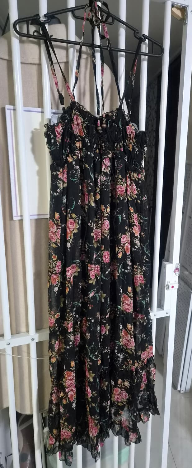 블랙 플로럴 맥시 원피스 상품이미지1