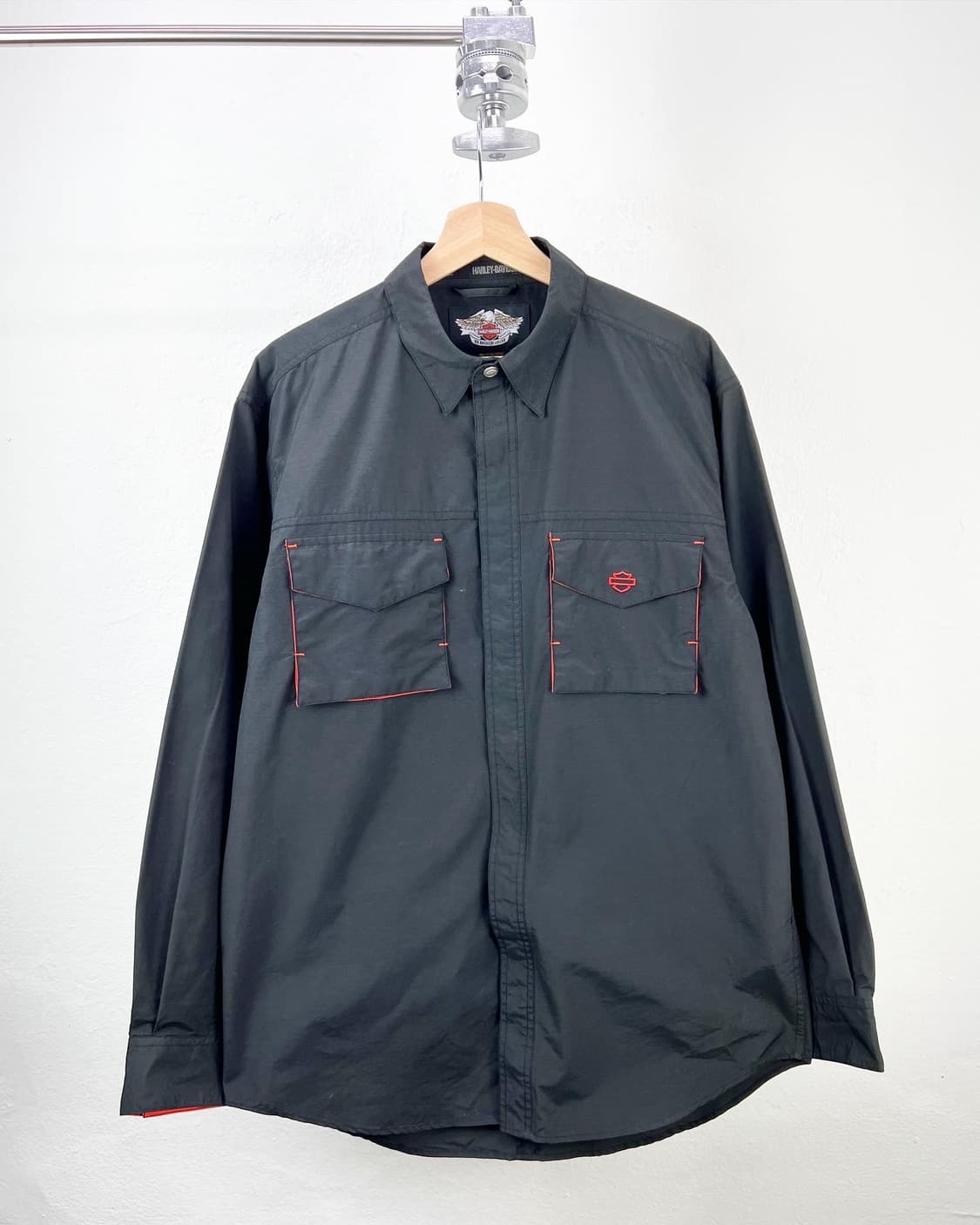 할리 데이비슨 블랙 투포켓 코튼 셔츠자켓 상품이미지1