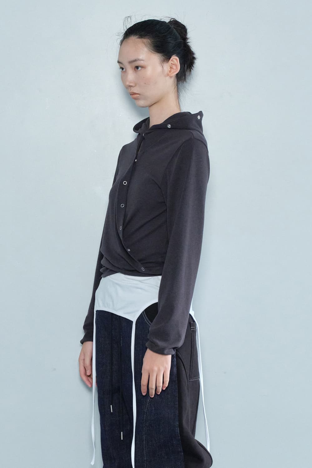 [CERRIC] 세릭 랩 후드 가디건(차콜) 상품이미지4