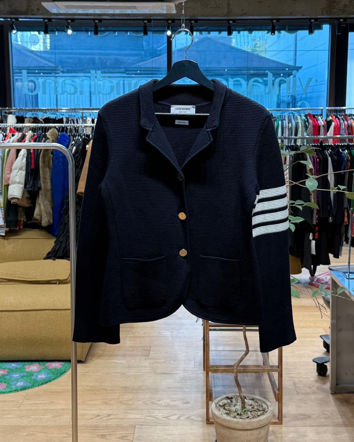 톰브라운 네이비 메리노 울 4-바 블레이저 자켓  상품이미지1