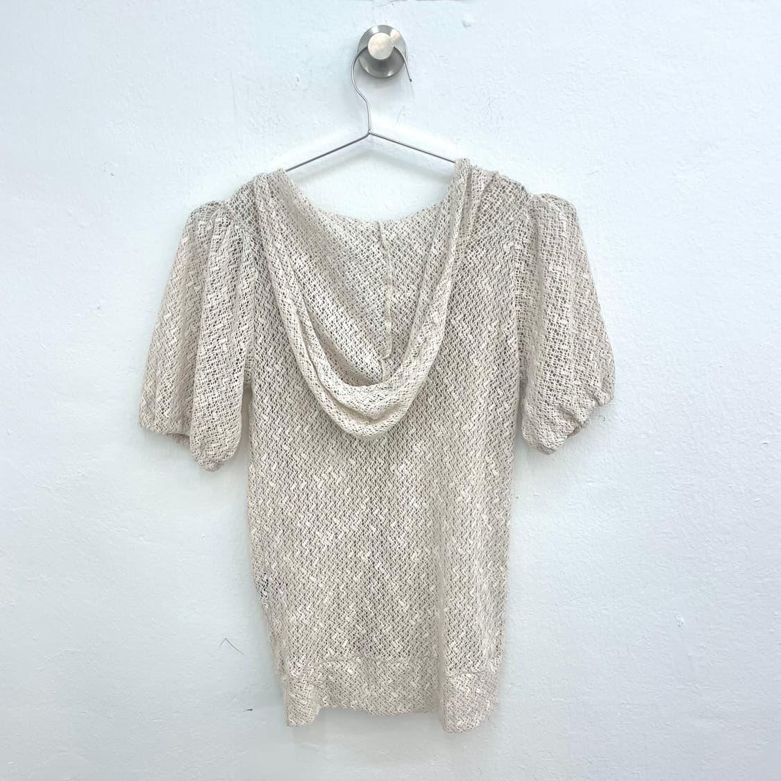 Sheer crochet gliter hoodie zip-up 상품이미지2