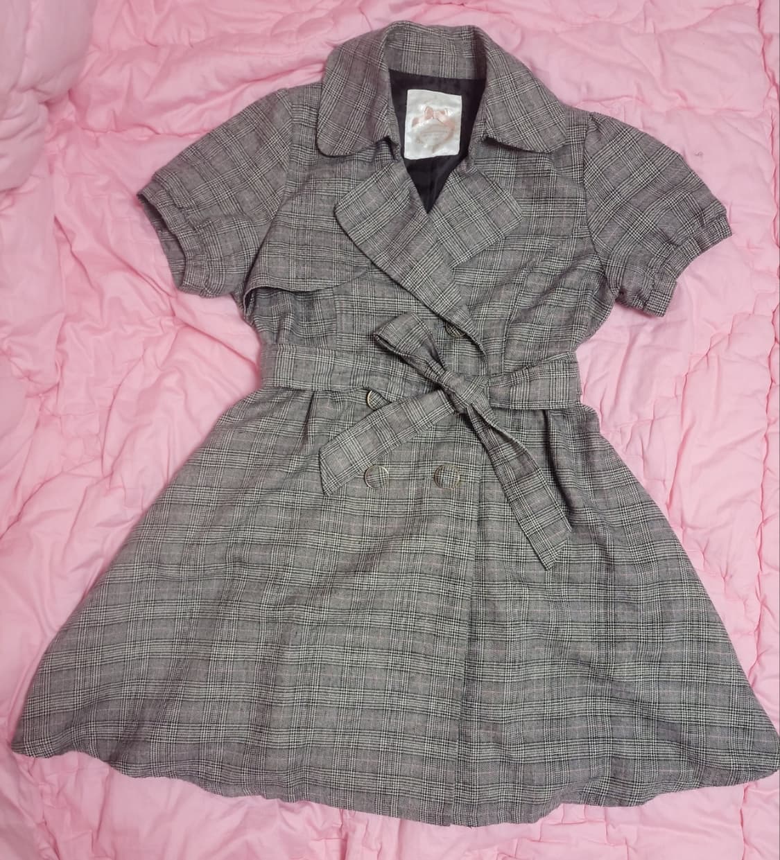 급처상태양호!리즈리사 X 마이멜로디 콜라보 자가드 체크 원피스 자켓 코트 상품이미지2