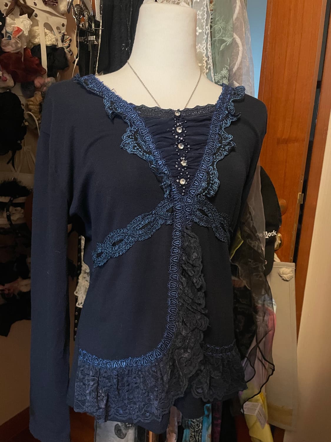 네이비 레이스 탑 상품이미지1