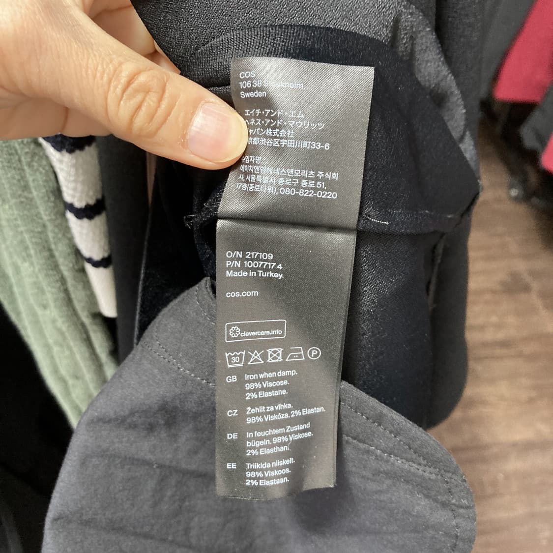 COS 쉬폰 미디 원피스 블랙원피스 최상 S 상품이미지5