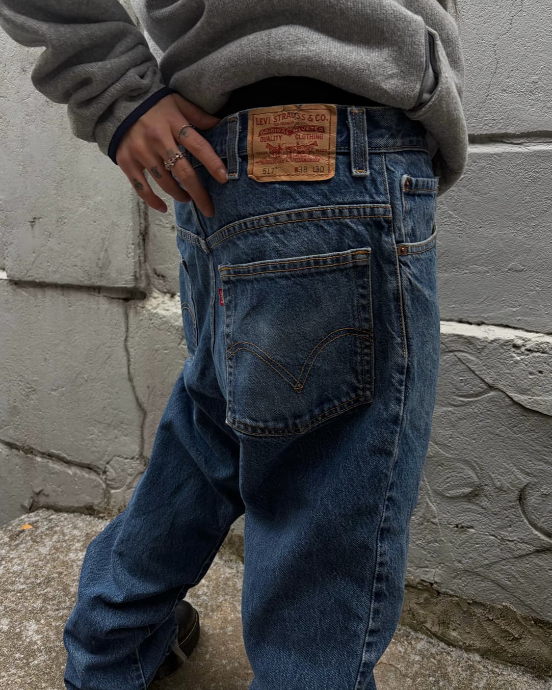 90s 🇺🇸LEVIS 517 denim boots cut pants 상품이미지4