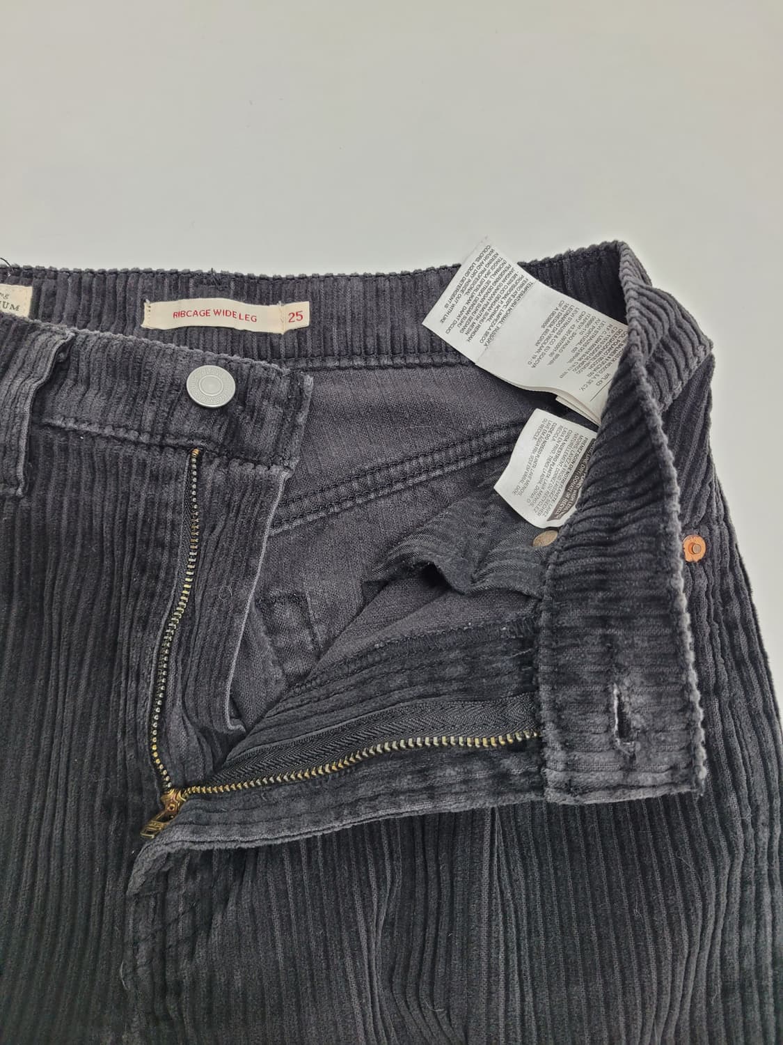 LEVI'S 리바이스 코듀로이 와이드 팬츠 / 여 25 블랙 차콜 상품이미지6