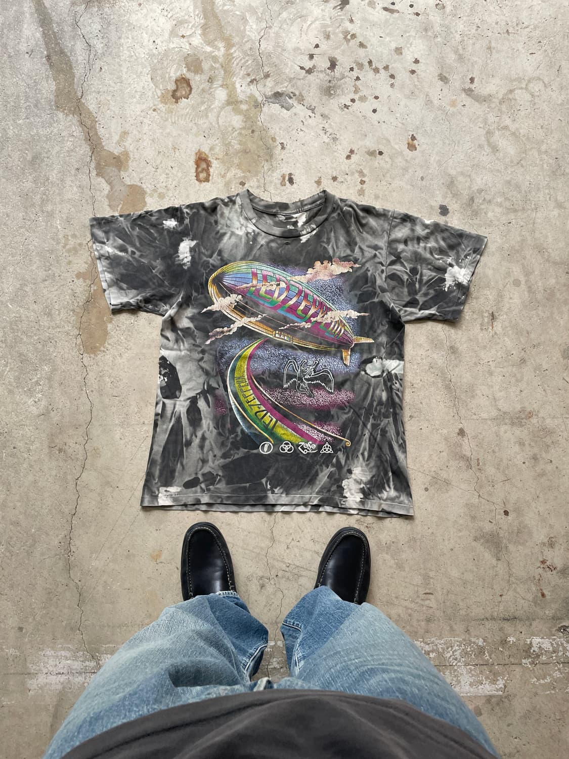90s Led Zeppelin Tie-die Distressed Tee 상품이미지2