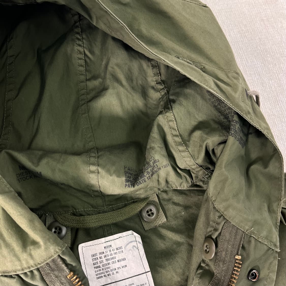 100 미군 오리지날 피쉬테일 개파카 m65 상품이미지5