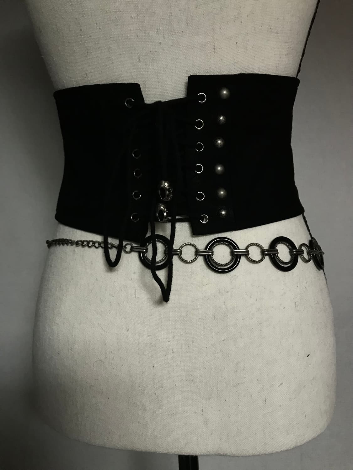 PUNK RAVE Black Studded Corset Belt 상품이미지4