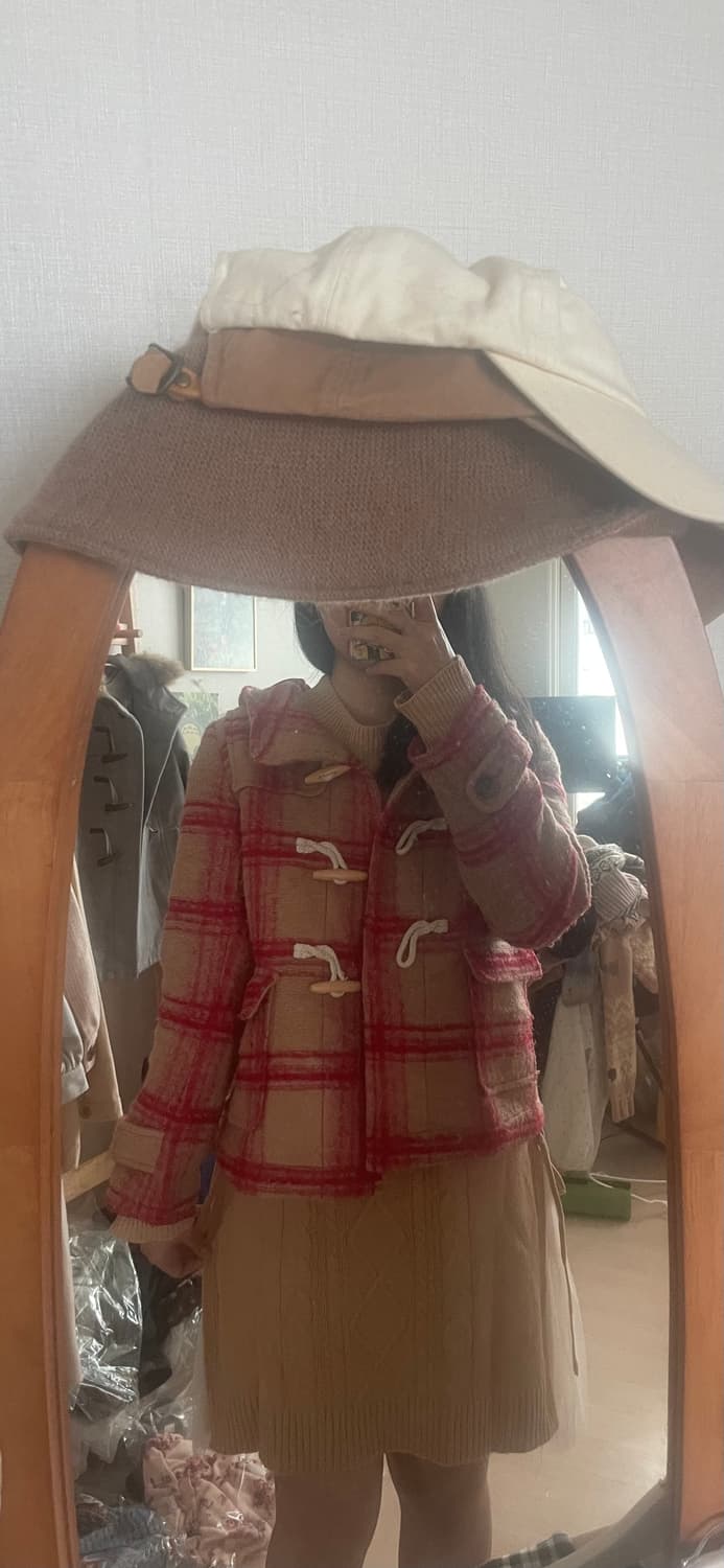 모리걸 빈티지 레드 체크 떡코 원피스 set 상품이미지4