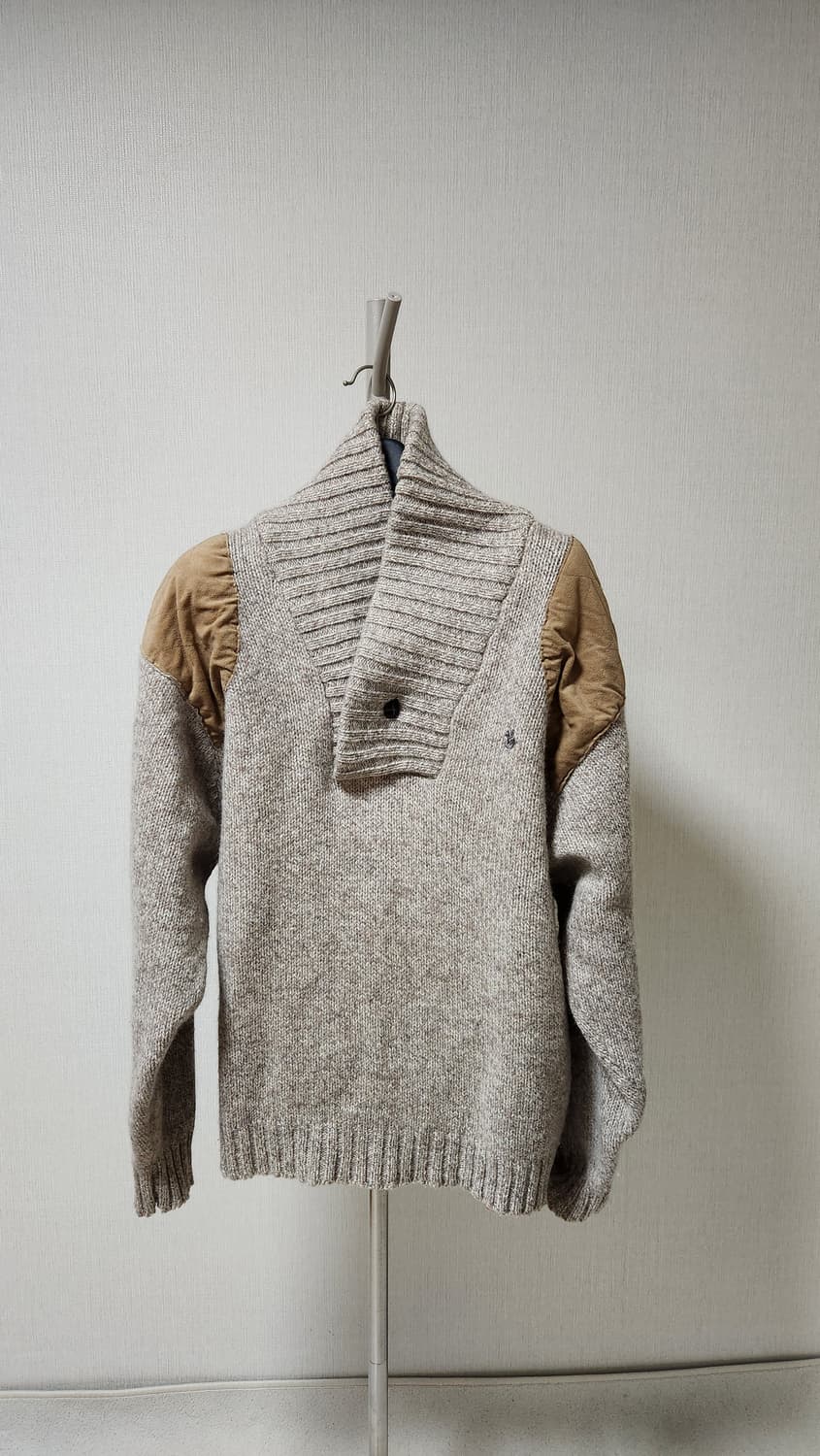 숄카라 니트 패치 스웨터 L(실제 105) 상품이미지1