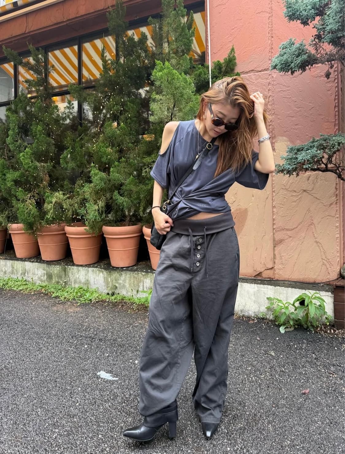 다이닛 DEINET VINTAGE CANTON PANTS IN BLACK 상품이미지1