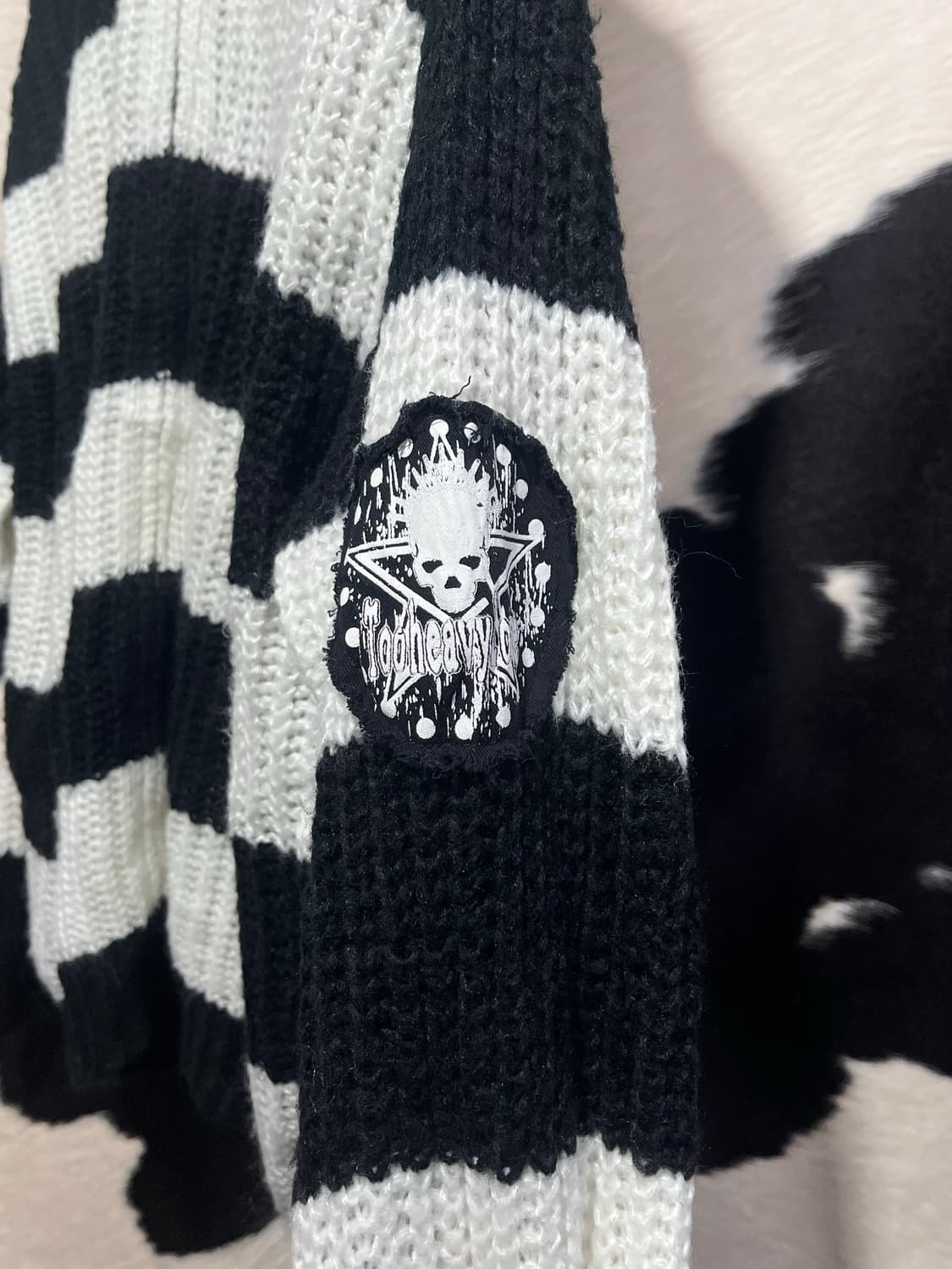 펑크 패치 스트라이프 후드집업 상품이미지5