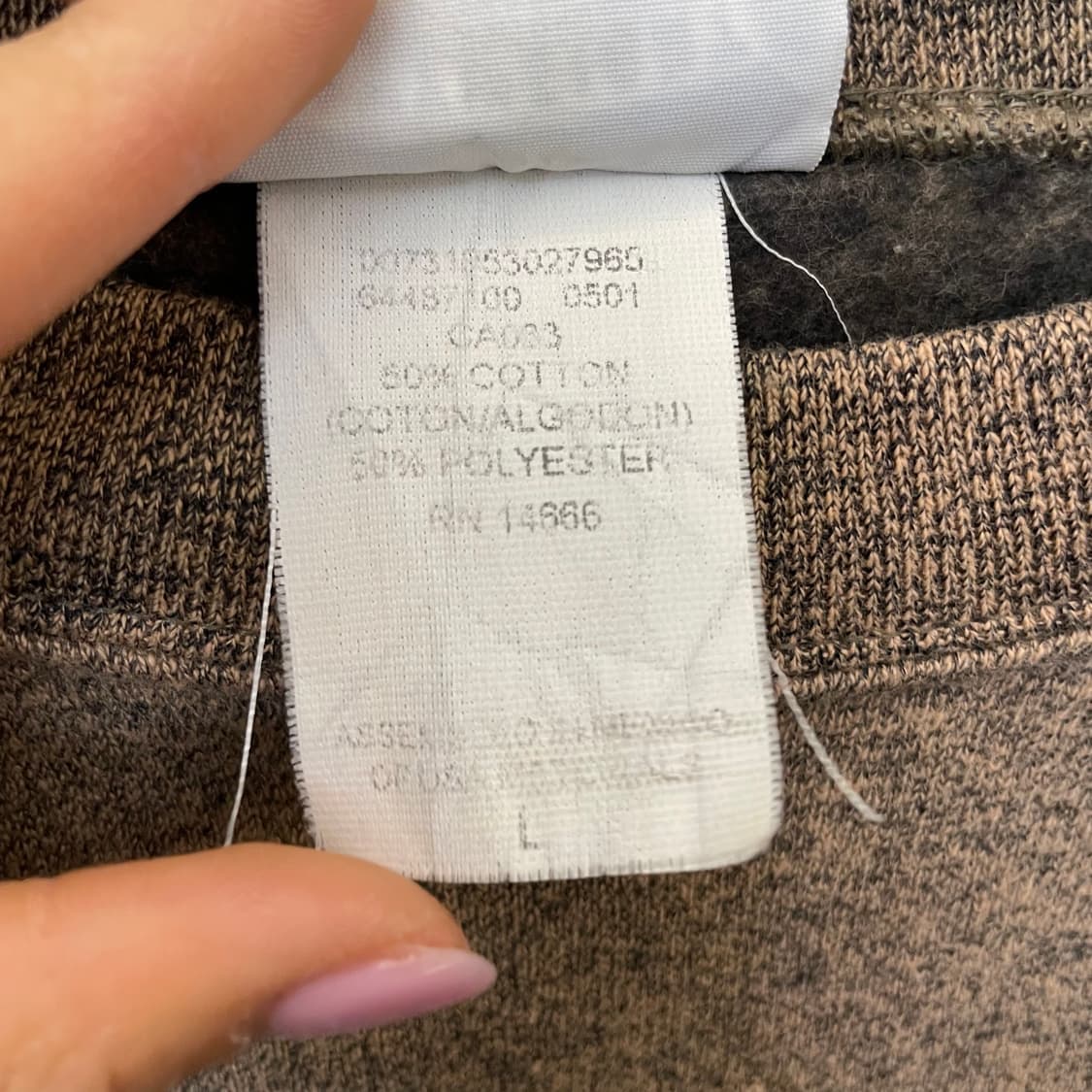 Lee 브라운 짜임 기모 맨투맨 L 상품이미지6