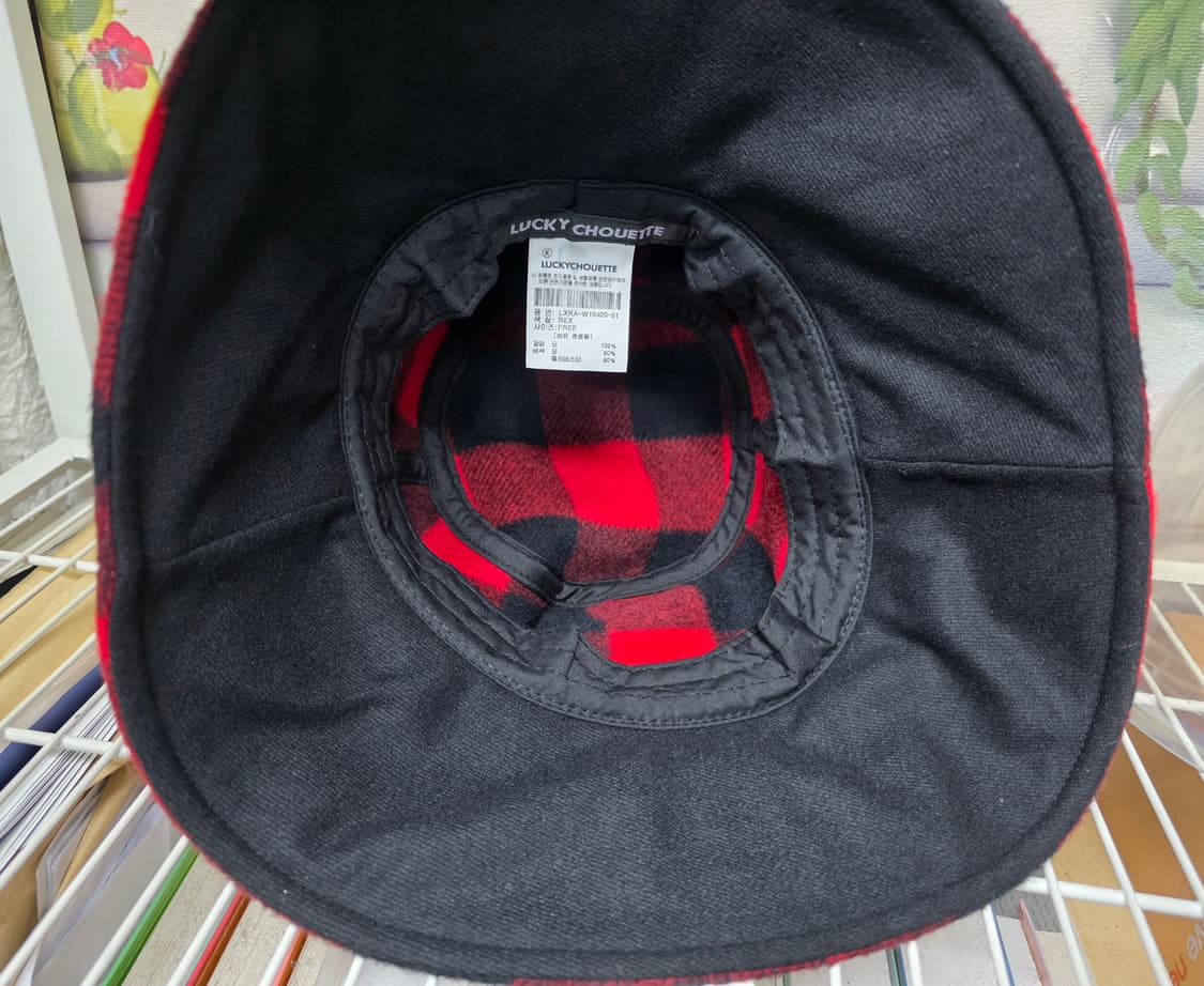 럭키슈에뜨 여성 겨울모자 울 체크모자 버킷햇 KG49 상품이미지5