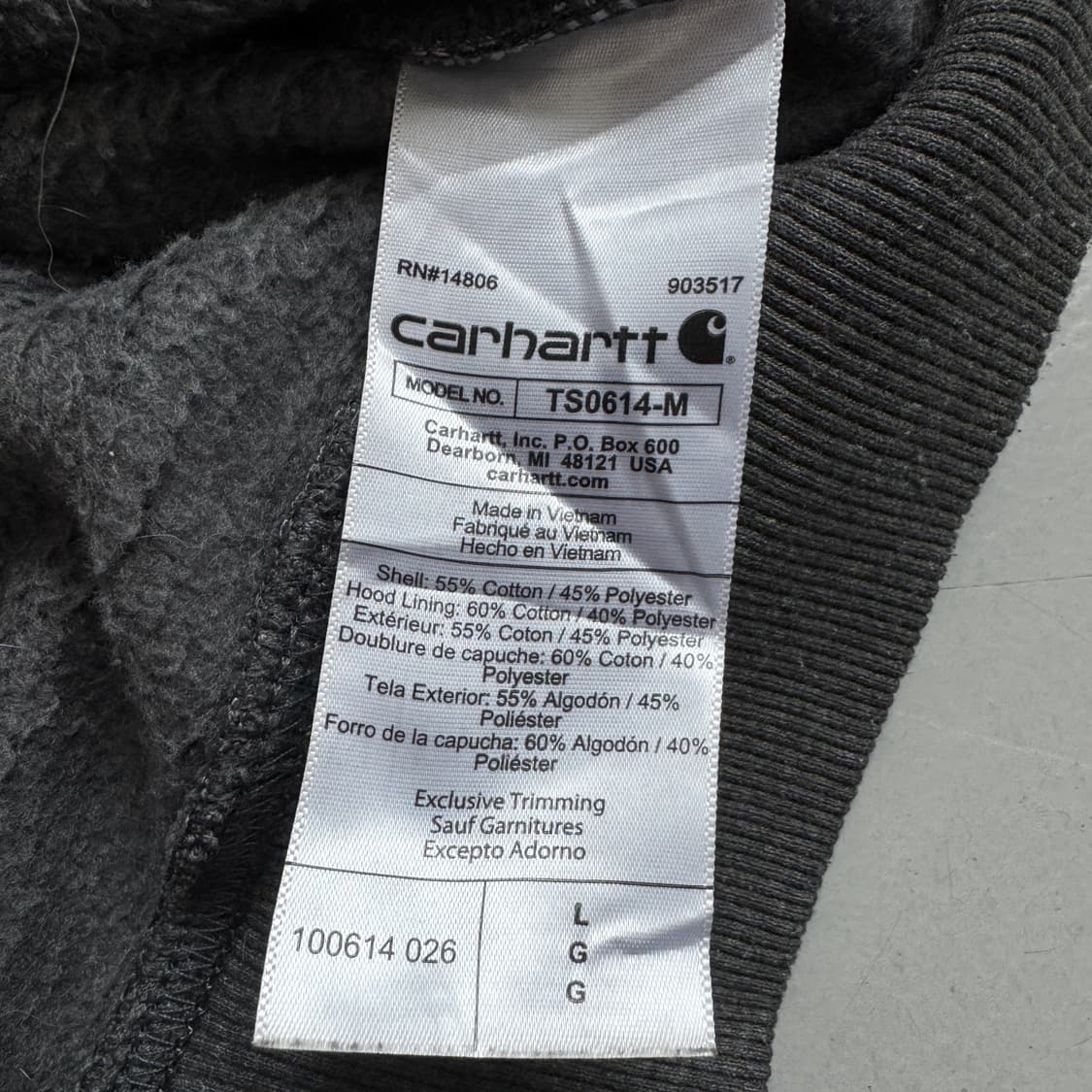 칼하트 페이딩 써멀 오버핏 후드집업 상품이미지7