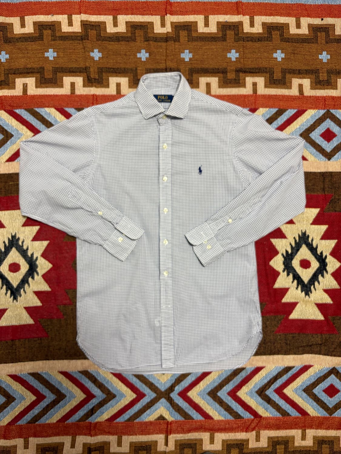 95) 폴로 랄프로렌 체크 셔츠 블루 상품이미지1