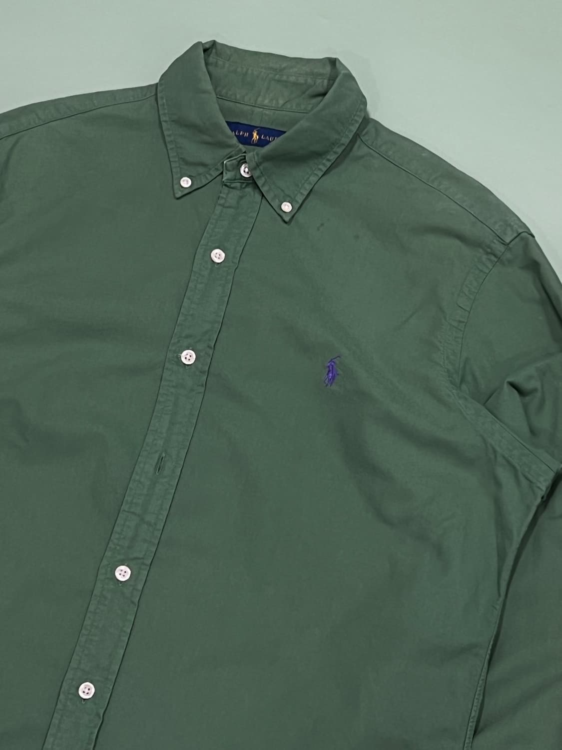 (M) 랄프로렌 옥스포드 셔츠 그린 상품이미지3