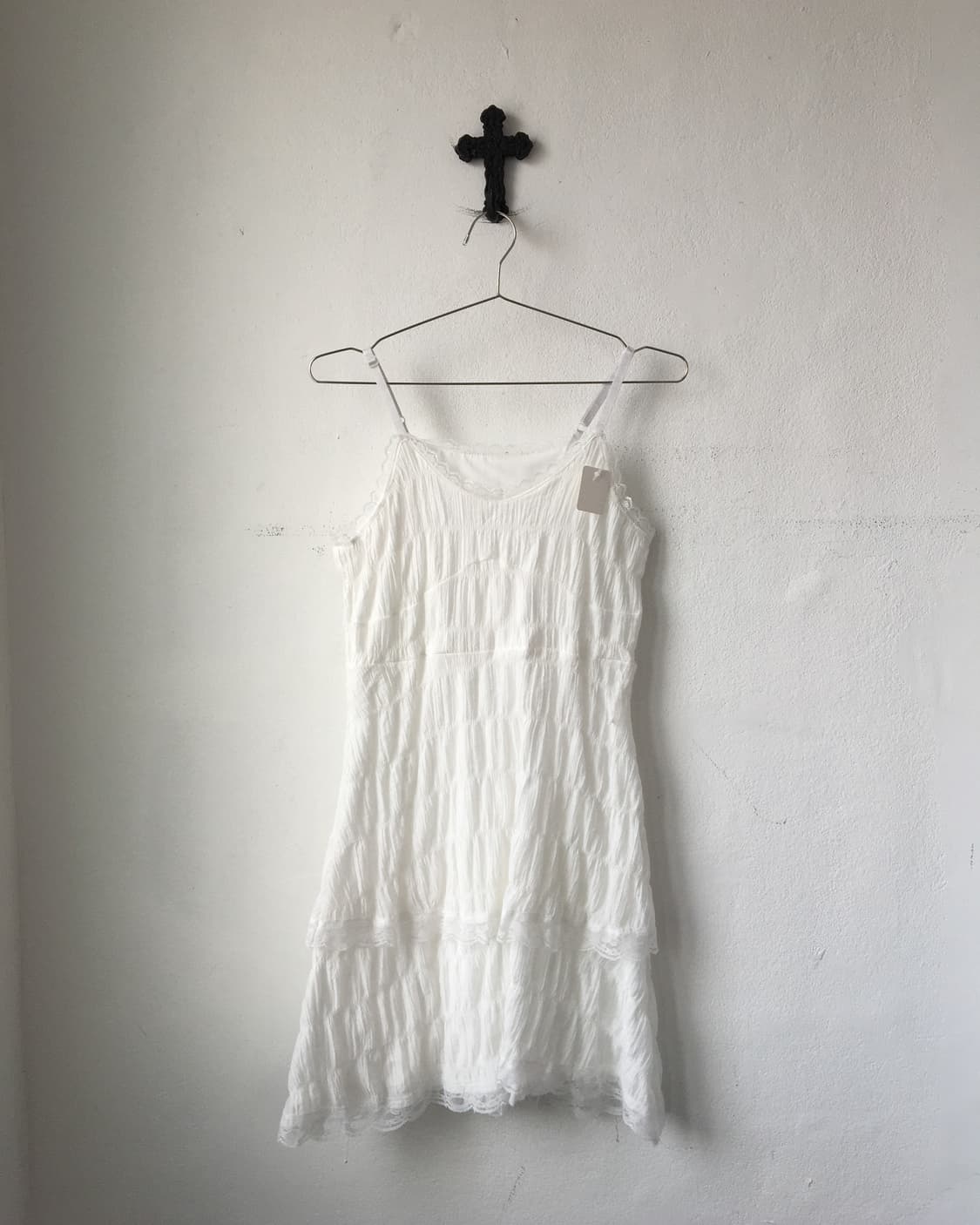 Lace trimming shirring onepiece 상품이미지1