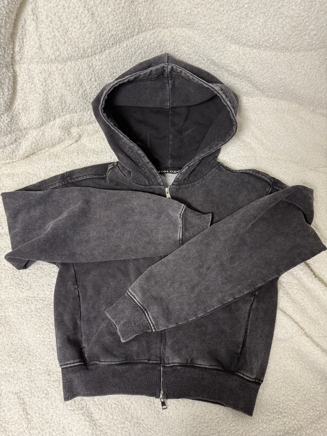 LCDC 워시드 크롭후드집업 상품이미지3